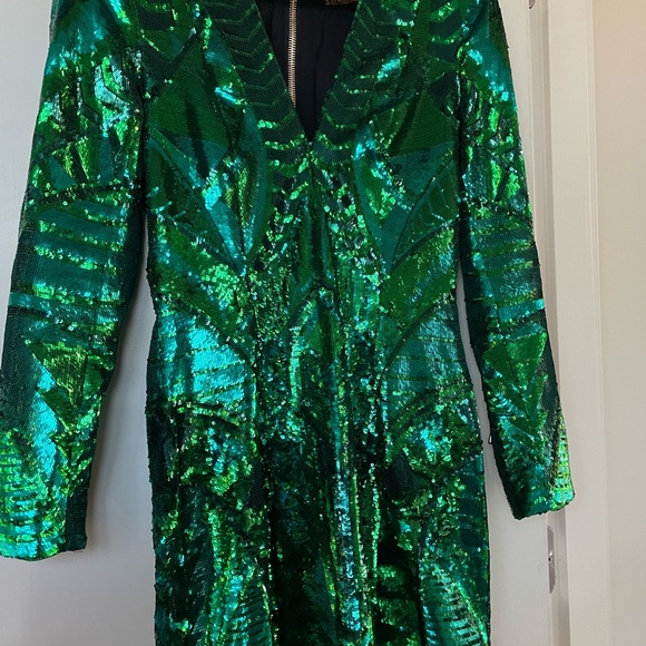 Balmain sequin dress emerald green - Picture 6 of 12